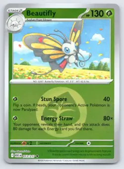 Pokemon Beautifly (Energy Symbol) Ascended Heroes ASC REVERSE HOLO UC 013/217 NM - Image 1