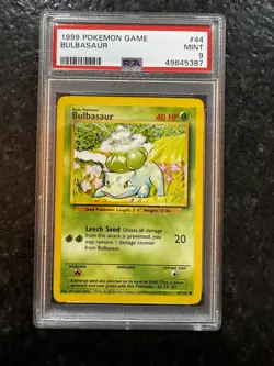 Pokemon TCG Bulbasaur 44/102 Base Set Shadowless English PSA 9 Regular 1999 - Image 1