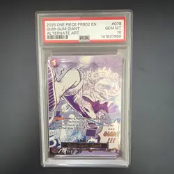 2025 One Piece PRB02 En Alternate Art #078 Gum-Gum Giant PSA 10 GEM MINT - Image 1
