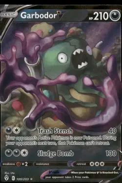 Garbodor V 100/203 Ultra Rare Holo NM Pokemon SWSH07: Evolving Skies - Image 1