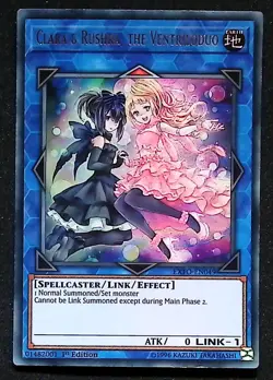 Clara & Rushka, the Ventriloduo - EXFO-EN049 - Ultra Rare - 1st Edition - Yugioh - Image 1
