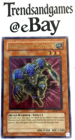 YUGIOH - RAMPAGING RHYNOS - CDIP-EN031 - ULTIMATE RARE - NM - CYBERDARK IMPACT - Image 1