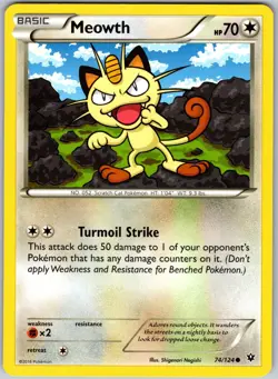 Meowth 74/124 Common Fates Collide Near Mint - Image 1