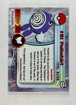 Poliwhirl 2000 Topps Chrome Pokemon TV Animation Series 1 #61 * Near Mint - Image 2