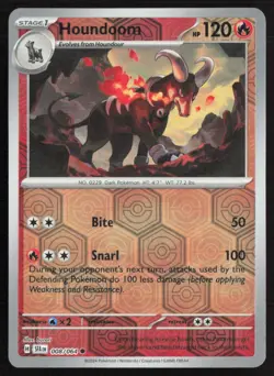 Houndoom 008/064 Common Shrouded Fable Pokemon Reverse Holo Near Mint - Image 1