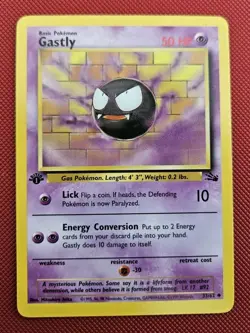 Pokemon Fossil 1st Edition Gastly 33/62 Non Holo Lp - Image 1