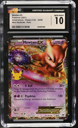 Mewtwo EX CGC 10 54/99 Holo Classic Collection 2021 Celebrations Pokemon TCG - Image 1