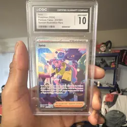 Pokemon TCG CGC 10 Iono #237/091 SV Paldean Fates SIR Holo Eng 2024 - Image 1