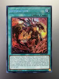 Yugioh - Invocation Prismatic Secret Rare MP24-EN060, Near Mint, 1st Edition - Image 1