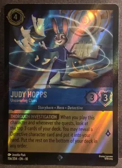 Judy Hopps #156/204 Disney Lorcana Whispers In The Well 2025 Super Rare Foil TCG - Image 1