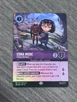 Disney Lorcana Wilds Unknown EDNA MODE Fashion Designer Epic Foil #209/204 - Image 1