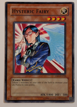 Yugioh TCG - 1x Hysteric Fairy - DB1-EN238 - Played MP - Unlimited Common 2004 - Image 1