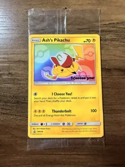 Pokemon TCG Ash's Pikachu SM108 Promo Card 'I Choose You!' Mint Sealed - Image 1
