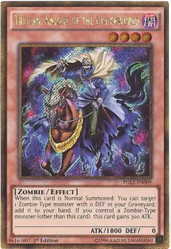 Yu-Gi-Oh Card - PGL2-EN009 - TRISTAN, KNIGHT OF THE UNDERWORLD (gold secret rare - Image 1