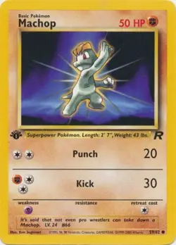Pokemon Card - Team Rocket 59/82 - MACHOP (common) **1st Edition** - NM - Image 1