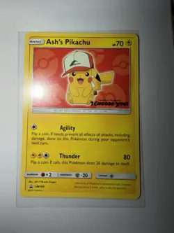Ash's Pikachu SM109 Black Star Promo I Choose You Pokemon Card 2017 - Image 1