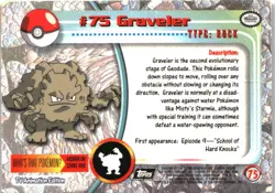 Graveler #75 Topps Trading Cards Series 1 Pokemon Damaged - Image 2