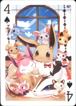 Japan PALCITY Pokemon Playing Card Poker Set #4 of Spades Baby Eevee Skitty - Image 1