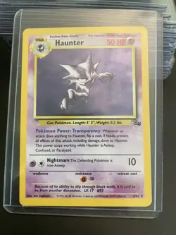 Haunter - 21/62 - Pokemon Fossil Holo Rare Card WOTC - Image 1