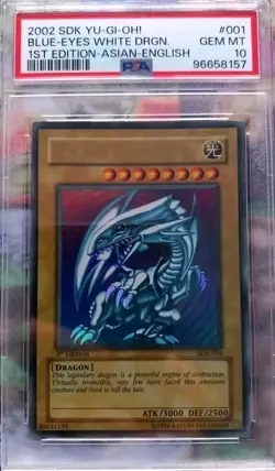 PSA 10 YuGiOh 2002 Blue-Eyes White Dragon SDK-001 1st Edition Asian English - Image 2