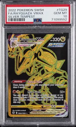 2022 POKEMON SWORD & SHIELD SILVER TEMPEST #TG29 FULL ART/RAYQUAZA VMAX PSA 10 - Image 1