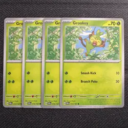 4x Grookey | 014/167 NM | Twilight Masquerade | Common | Pokemon TCG Playset - Image 1