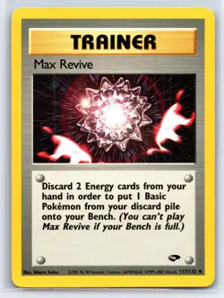 Max Revive 117/132 Uncommon Gym Challenge Pokemon Unlimited Lightly Played - Image 1