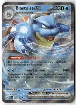 Blastoise ex 30/142 Double Rare Stellar Crown Pokemon Near Mint - Image 1