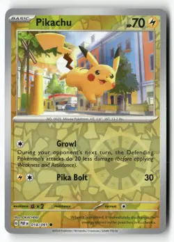 Pikachu 018/091 Common Paldean Fates Pokemon Reverse Holo Near Mint - Image 1
