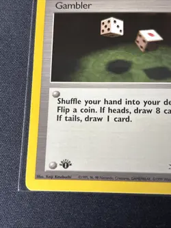 Pokemon 1st Edition Fossil Trainer Gambler 60/62 Common WoTC Mint Very Clean - Image 5