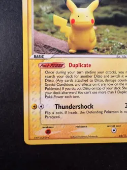2005 Pokemon Ditto (Pikachu) 63/113 Ex Delta Species Non-Holo Regular. - Image 4
