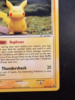 2005 Pokemon Ditto (Pikachu) 63/113 Ex Delta Species Non-Holo Regular. - Image 5