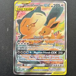 Eevee & Snorlax GX (Tag Team) SM169 Promo Pokemon Card TCG - Image 1