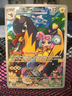 Iono's Kilowattrel 163/159 Full Art Holo Illustration Rare Sv09 Pokemon NM - Image 1