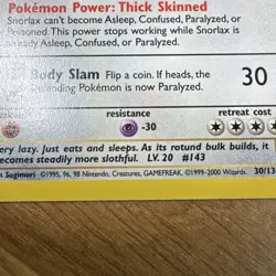 Snorlax 30/130 Rare Base Set 2 Pokemon Near Mint - Image 4