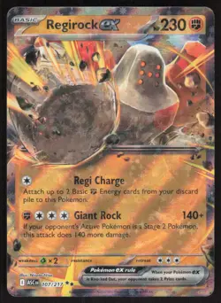 Regirock ex 107/217 Double Rare Ascended Heroes Pokemon Near Mint - Image 1