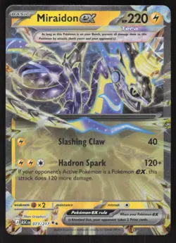 Miraidon ex 073/217 Double Rare Ascended Heroes Pokemon Near Mint - Image 1