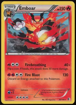 Emboar 26/149 Boundaries Crossed Rare Holo Holo Pokemon NM - Image 1