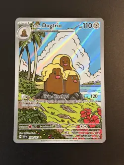 Pokemon TCG Surging Sparks Alolan Dugtrio Dugtrio #208/191 Illustration Rare NM - Image 1