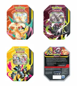 Pokemon TCG Mega Forces Tin Set Of 3 Mega Dragonite Darkrai Zeraora 8/26 Release - Image 1