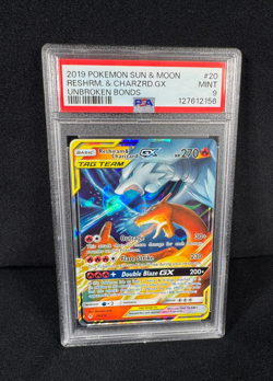 Pokemon 2019 Reshiram & Charizard GX 20/214 Unbroken Bonds Ultra Rare PSA 9 MINT - Image 1