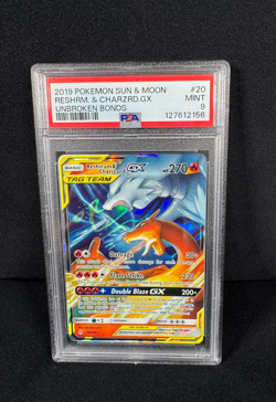Pokemon 2019 Reshiram & Charizard GX 20/214 Unbroken Bonds Ultra Rare PSA 9 MINT - Image 2