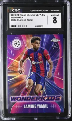 2023-24 Chrome UEFA CC #WK-3 Lamine Yamal Wonderkids CGC 8 - Image 1