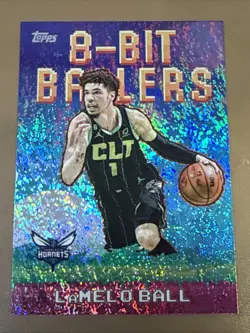 LaMelo Ball 2025-26 Topps - 8-Bit Ballers #8B-17 Holofoil Parallel Foil Shimmer - Image 1