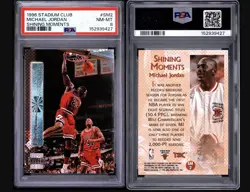 1996 TOPPS STADIUM CLUB SHINING MOMENTS #SM2 MICHAEL JORDAN PSA 8 - Image 3