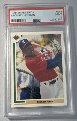Upper Deck 1991 Michael Jordan Short Print Insert PSA 9 #SP1 Chicago White Sox - Image 1