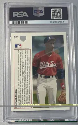 Upper Deck 1991 Michael Jordan Short Print Insert PSA 9 #SP1 Chicago White Sox - Image 2
