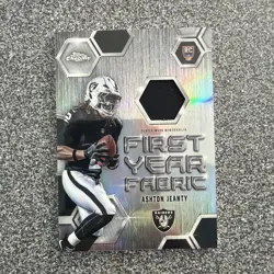 2025 Topps Chrome Football Ashton Jeanty RC First Year Fabric Refractor Raiders - Image 1