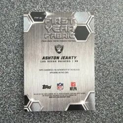 2025 Topps Chrome Football Ashton Jeanty RC First Year Fabric Refractor Raiders - Image 2