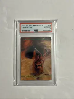 1993 MARVEL MASTERPIECES #28 SABRETOOTH PSA 10 - Image 1